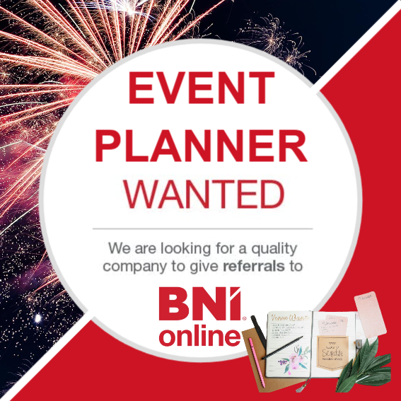 Christchurch event planners looking for a BNI chapter can join our online group, meeting weekly on Zoom with referral opportunities.