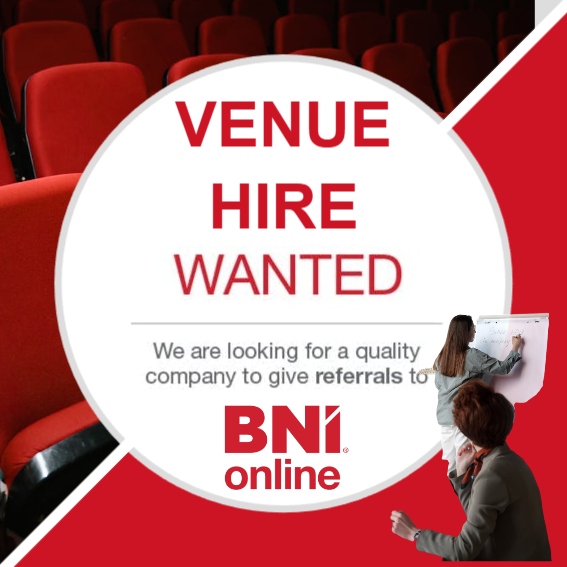 Christchurch venue hire businesses looking for a BNI chapter can join our online group, meeting weekly on Zoom with referral opportunities.